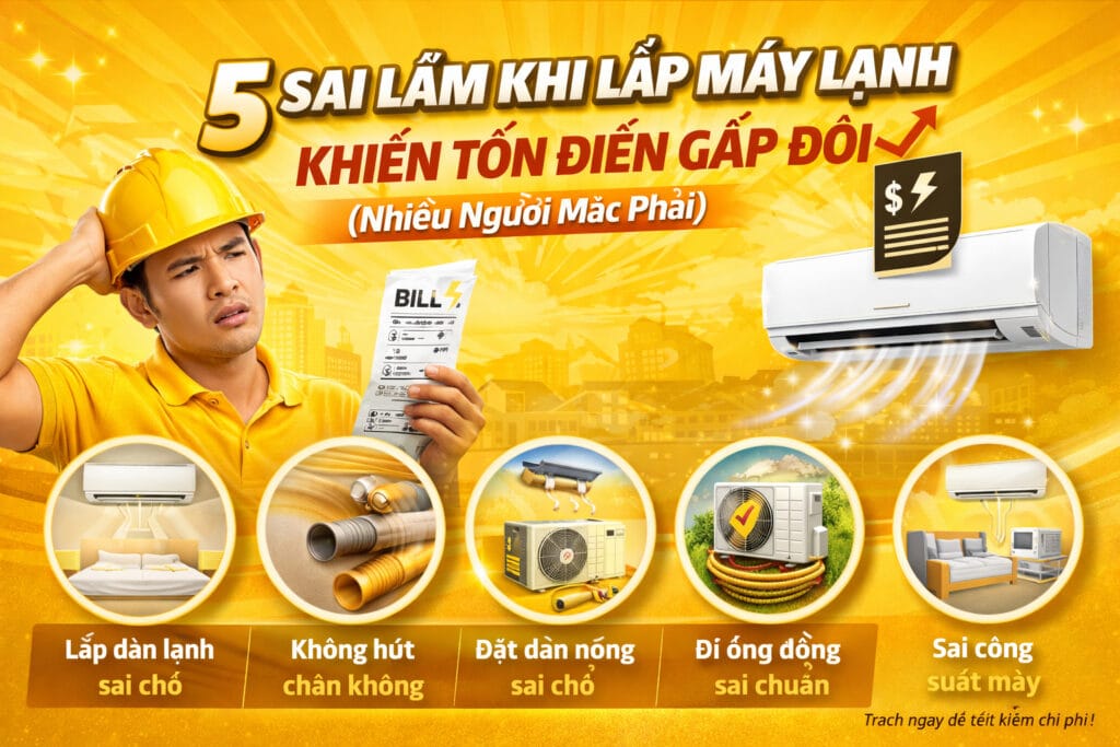 5 Sai Lầm Khi Lắp Máy Lạnh