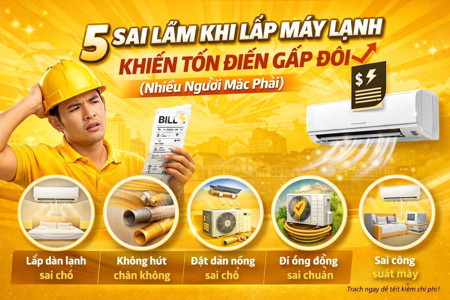 5 Sai Lầm Khi Lắp Máy Lạnh