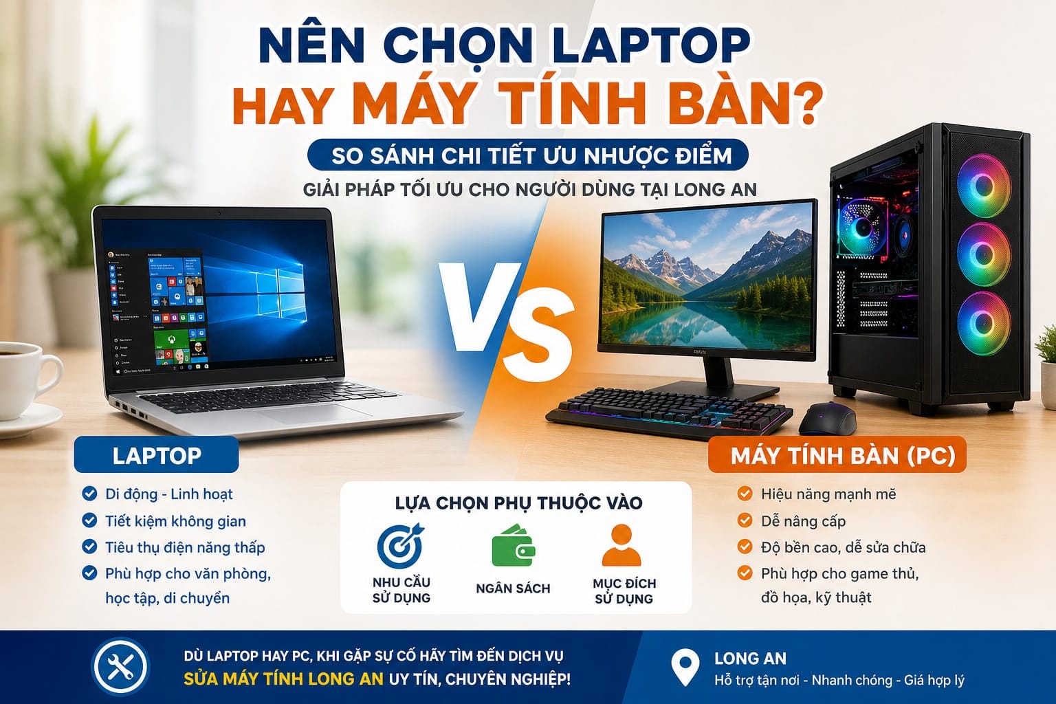 Nên chọn Laptop hay Máy tính bàn